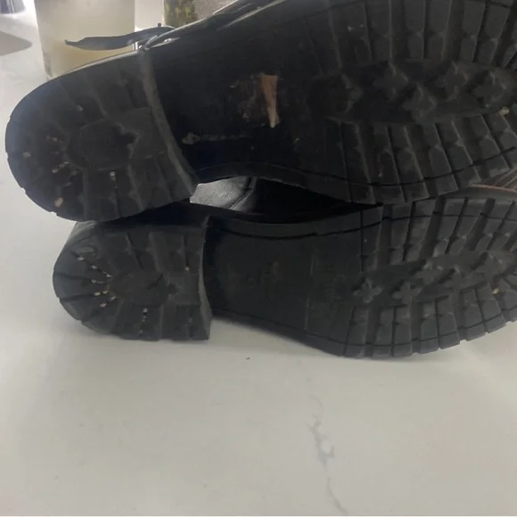 Boho RAG & BONE Boot Ankle Moto Booties Sandals Leather Black Red Maroon Size 8 - Picture 3 of 6